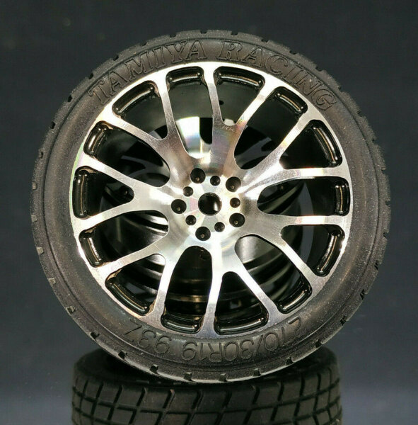 RC CAR ALUMINIUM ECHT METALL FELGEN OPC 3MM OFFSET "SILBER" (4 STÜCK)