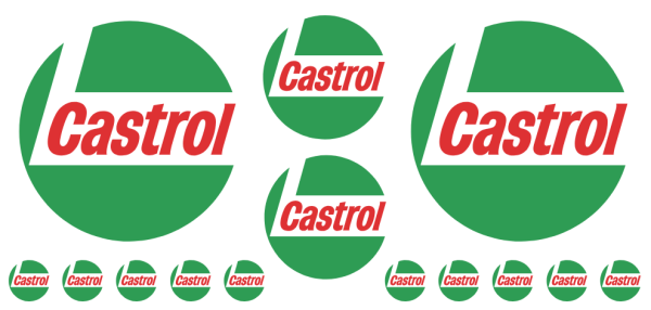 DECAL AUFKLEBERBOGEN "CASTROL" FÜR 1:12 1:10 & 1:8 RC MODELLE # 80020
