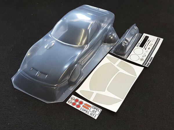 OPEL GT - KAROSSERIE-BAUSATZ 1:10 FÜR M-CHASSIS INKL. DECALS/MASKEN # 11140