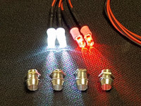 LED LIGHT-KIT BELEUCHTUNGSSATZ MIT 4 LED &amp; HALTERUNG F&Uuml;R RC-CARS # LED-4