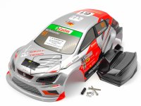 RC CAR KAROSSERIE 1:10 &quot;SEAT LEON CUP RACER IN SILBER 195MM BREIT # JLR27
