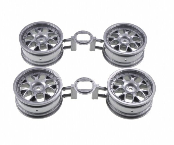TAMIYA FELGEN PORSCHE 911 GT3 CUP 1:10 SILBER 26mm 2mm...