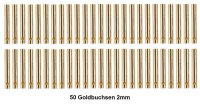 GOLDKONTAKTE GOLDSTECKER GOLDBUCHSEN 2mm 3,5mm 4mm 5mm 5,5mm - W&Auml;HLEN SIE AUS !(2mm Buchsen (50 St.))