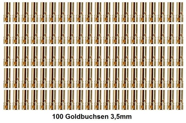 GOLDKONTAKTE GOLDSTECKER GOLDBUCHSEN 2mm 3,5mm 4mm 5mm 5,5mm - WÄHLEN SIE AUS !(3,5mm Buchsen (100 St.))