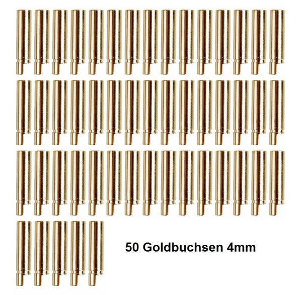 GOLDKONTAKTE GOLDSTECKER GOLDBUCHSEN 2mm 3,5mm 4mm 5mm 5,5mm - W&Auml;HLEN SIE AUS !(4mm Buchsen (50 St.))
