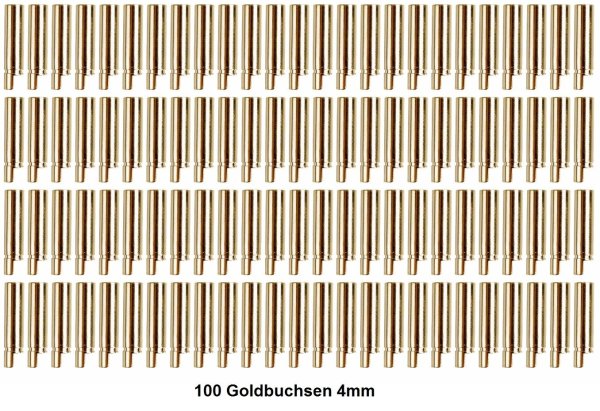 GOLDKONTAKTE GOLDSTECKER GOLDBUCHSEN 2mm 3,5mm 4mm 5mm 5,5mm - WÄHLEN SIE AUS !(4mm Buchsen (100 St.))