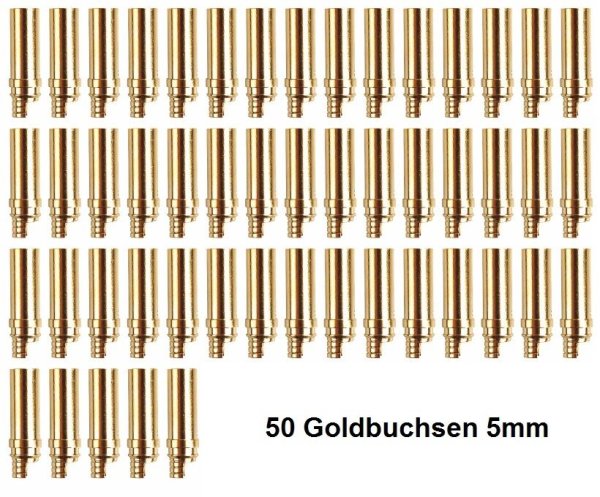GOLDKONTAKTE GOLDSTECKER GOLDBUCHSEN 2mm 3,5mm 4mm 5mm 5,5mm - WÄHLEN SIE AUS !(5mm Buchsen (50 St.))