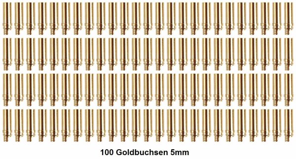 GOLDKONTAKTE GOLDSTECKER GOLDBUCHSEN 2mm 3,5mm 4mm 5mm 5,5mm - WÄHLEN SIE AUS !(5mm Buchsen (100 St.))