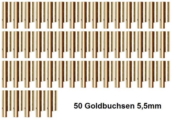 GOLDKONTAKTE GOLDSTECKER GOLDBUCHSEN 2mm 3,5mm 4mm 5mm 5,5mm - W&Auml;HLEN SIE AUS !(5,5mm Buchsen (50 St.))