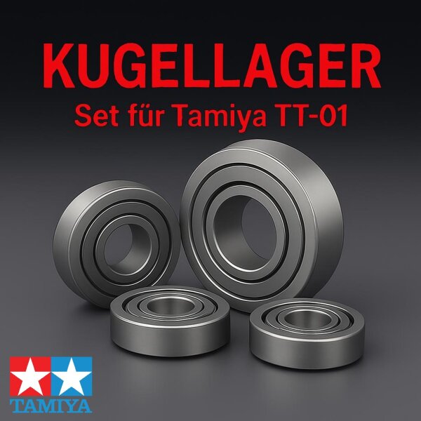 KUGELLAGERSATZ FÜR TAMIYA TT-01 & TT-01E MODELLE - 16 STAHLGEDICHTETE LAGER