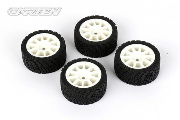 CARTEN 1:10 M-CHASSIS RC-CARS RALLYE KOMPLETTRÄDER (4 STK.) 10 SPEICHEN # NBA330
