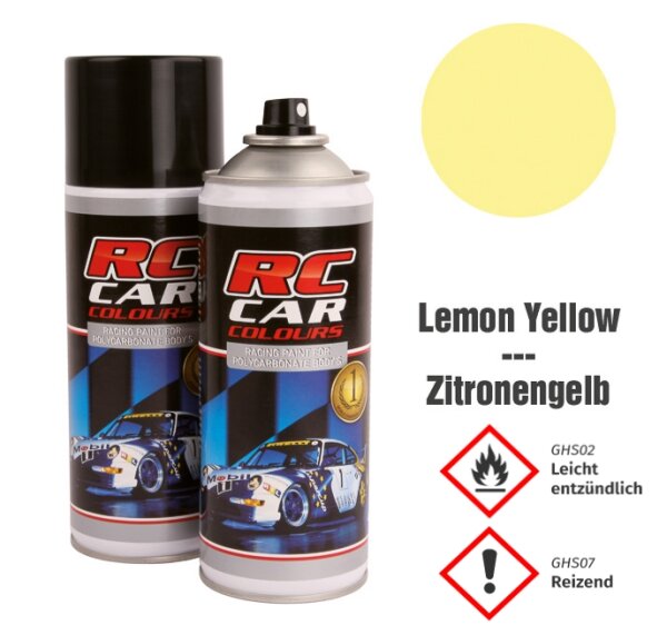 RC CAR COLOURS SPRAYFARBE 150ml SPRÜHDOSE - FARBE AUSWÄHLEN : RCC020 - HELL GELB