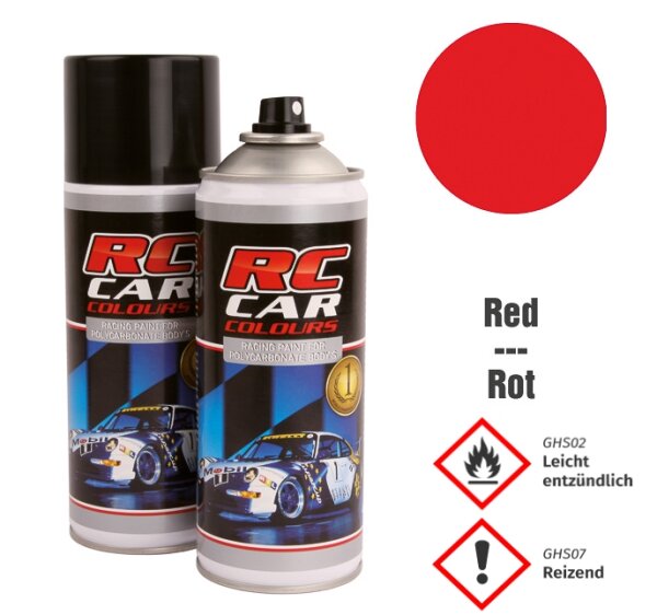 RC CAR COLOURS SPRAYFARBE 150ml SPRÜHDOSE - FARBE AUSWÄHLEN : RCC110 - ROT