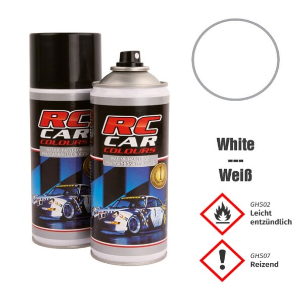 RC CAR COLOURS SPRAYFARBE 150ml SPRÜHDOSE - FARBE AUSWÄHLEN : RCC710 - WEISS