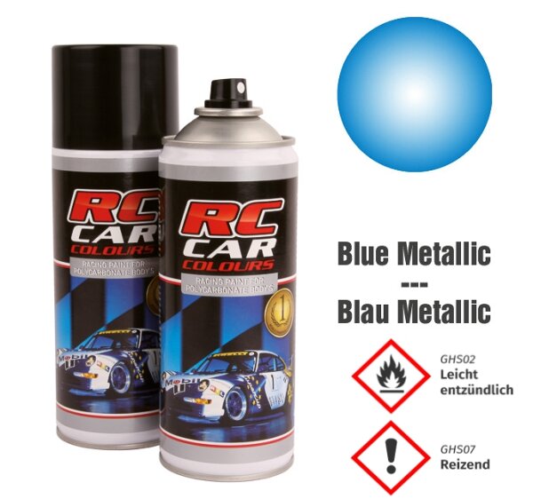 RC CAR COLOURS SPRAYFARBE 150ml SPRÜHDOSE - FARBE AUSWÄHLEN : RCC932 - BLAU METALLIC
