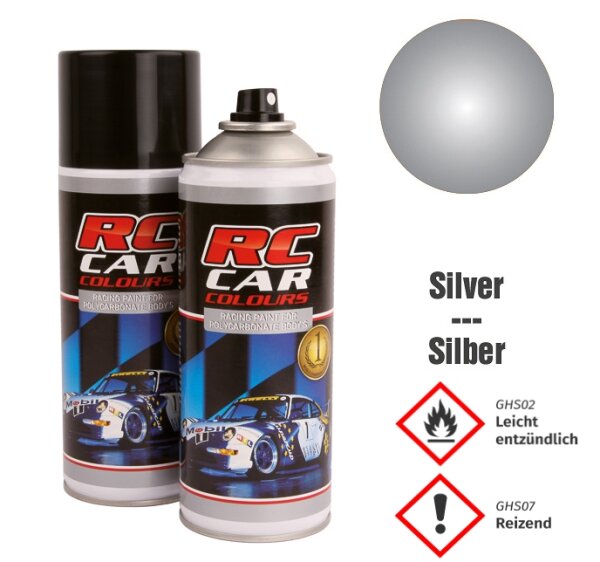 RC CAR COLOURS SPRAYFARBE 150ml SPRÜHDOSE - FARBE AUSWÄHLEN : RCC933 - SILBER