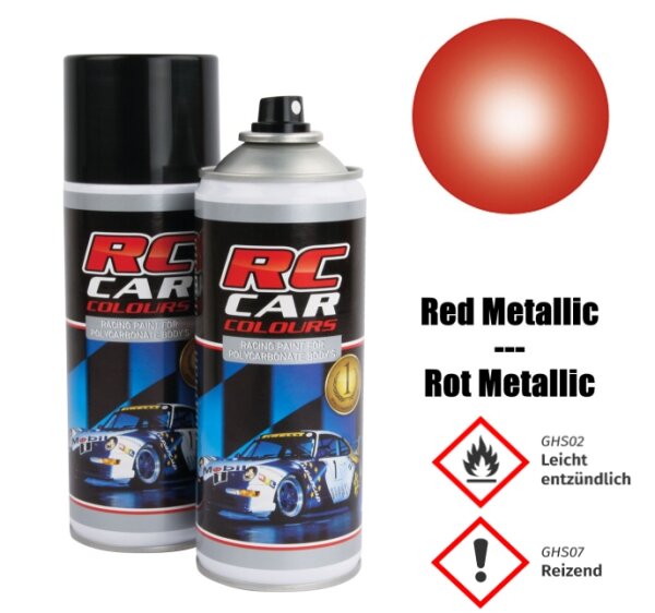RC CAR COLOURS SPRAYFARBE 150ml SPRÜHDOSE - FARBE AUSWÄHLEN : RCC937 - ROT METALLIC