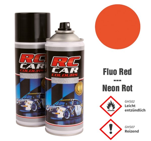 RC CAR COLOURS SPRAYFARBE 150ml SPRÜHDOSE - FARBE AUSWÄHLEN : RCC1005 - NEON ROT