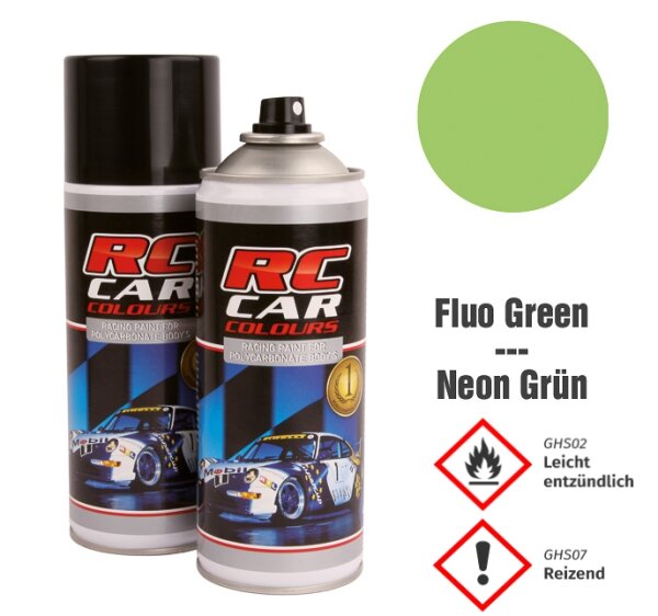 RC CAR COLOURS SPRAYFARBE 150ml SPRÜHDOSE - FARBE AUSWÄHLEN : RCC1008 - NEON GRÜN