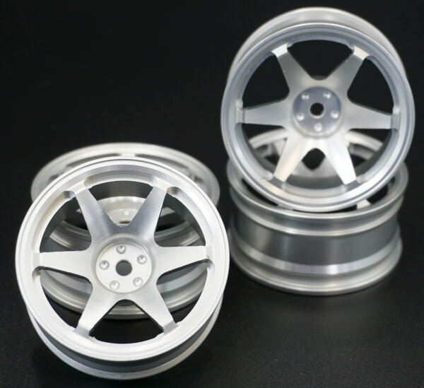 R/C CAR ALUMINIUM FELGEN 1:10 "TE37" IN SILBER...