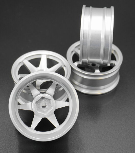 R/C CAR ALUMINIUM FELGEN 1:10 "TE37" IN SILBER...