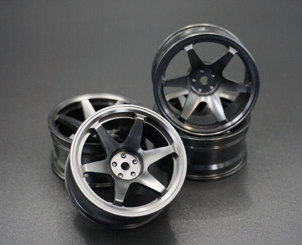 R/C CAR ALUMINIUM FELGEN 1:10 "TE37" IN SCHWARZ...