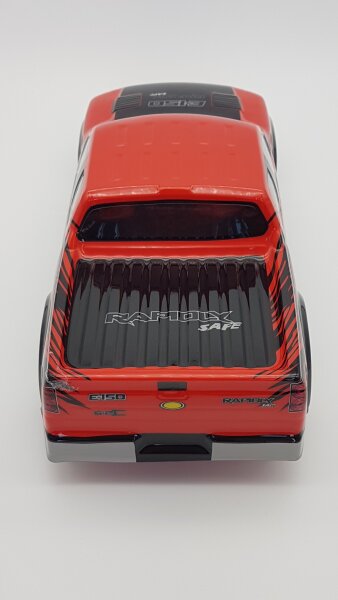 R/C PICKUP TRUCK KAROSSERIE "F-150" IN ROT - MAßSTAB 1:10 - 190MM BREITE