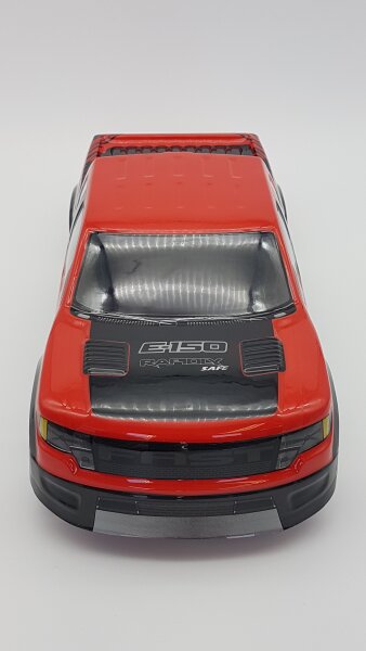R/C PICKUP TRUCK KAROSSERIE "F-150" IN ROT - MAßSTAB 1:10 - 190MM BREITE