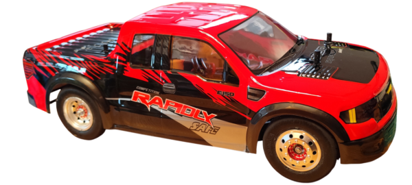 R/C PICKUP TRUCK KAROSSERIE "F-150" IN ROT - MAßSTAB 1:10 - 190MM BREITE