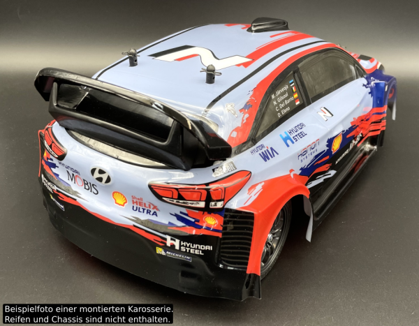 RC CAR KAROSSERIE HYUNDAI i20 COUPE 1:10 WRC RALLY VERSION FÜR TAMIYA U.Ä.