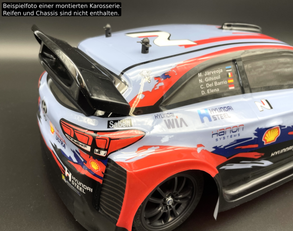 RC CAR KAROSSERIE HYUNDAI i20 COUPE 1:10 WRC RALLY VERSION FÜR TAMIYA U.Ä.
