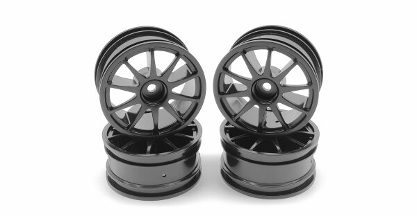 TAMIYA R/C 1:10 FELGEN SATZ 10-SPEICHEN 26MM SCHWARZ (4...
