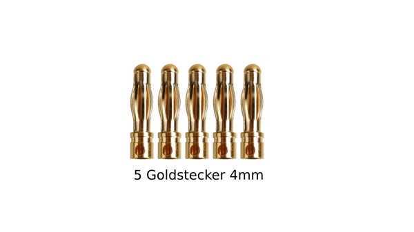 GOLDKONTAKTE GOLDSTECKER GOLDBUCHSEN 2mm 3,5mm 4mm 5mm 5,5mm - WÄHLEN SIE AUS !(4mm Stecker (5 St.))