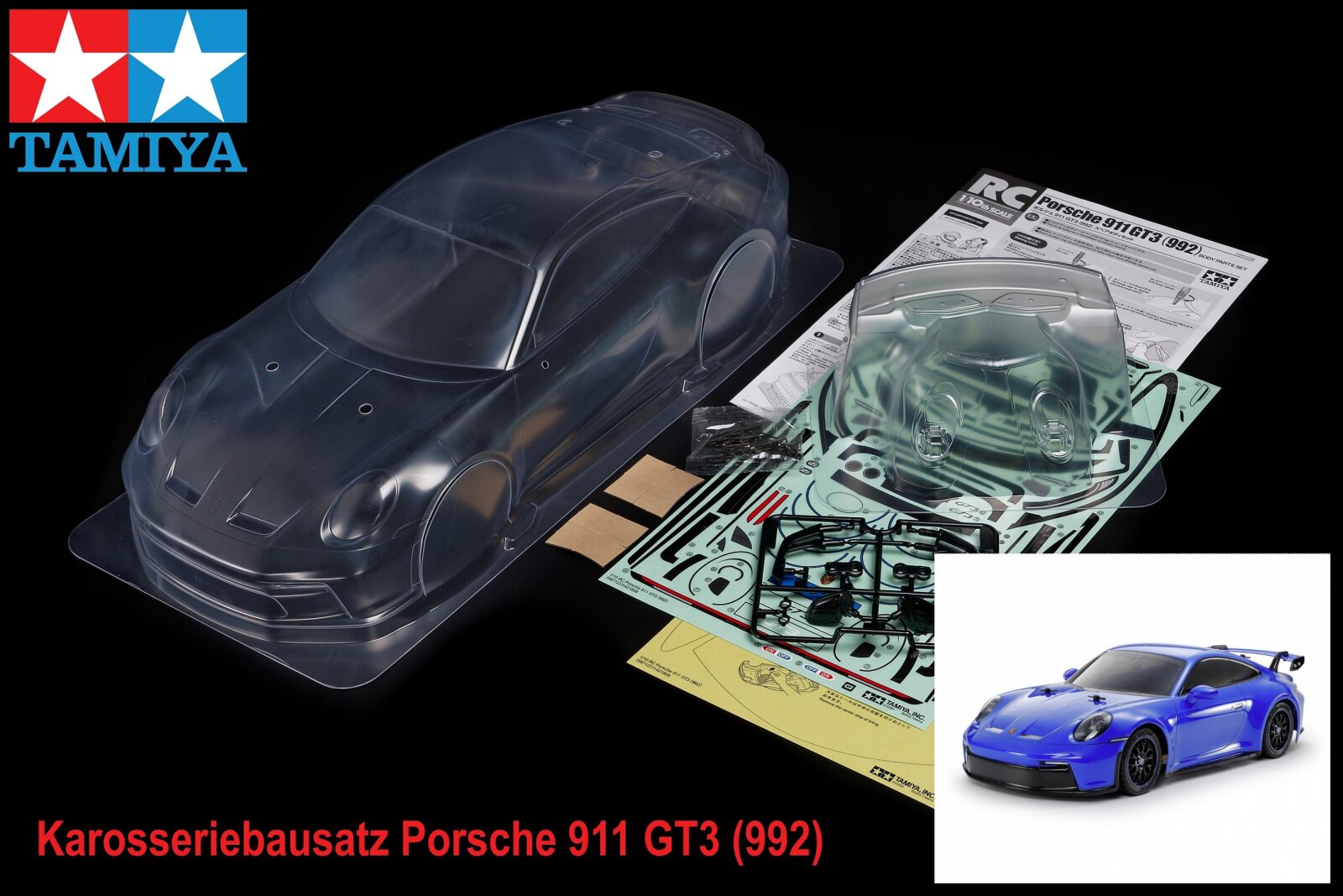 TAMIYA R/C KAROSSERIE BAUSATZ 1:10 PORSCHE 911 GT3 (992