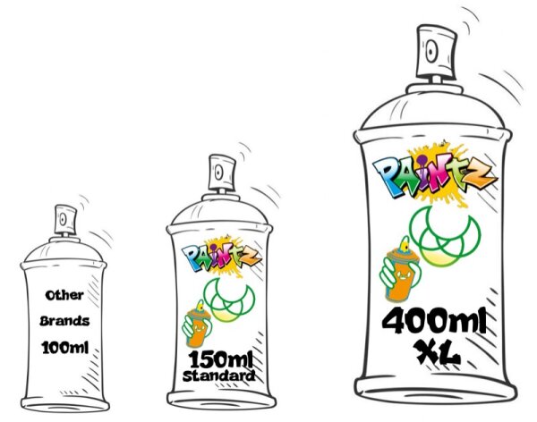 ABSIMA PAINTZ - SPRÜHFARBE FÜR RC CAR KAROSSERIEN 400ml SPRÜHDOSE XL # 3500005XL - Schwarz
