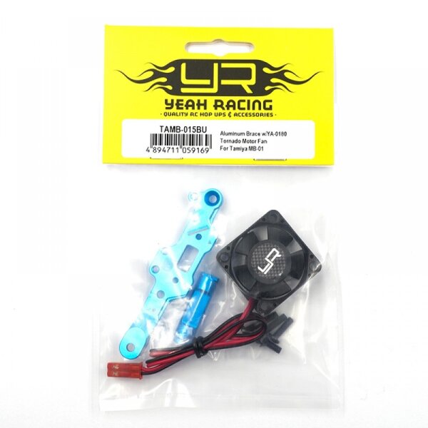 YEAH RACING LÜFTER MIT HALTER FÜR TAMIYA MB-01 UND BT-01 PASSEND # TAMB-015BU