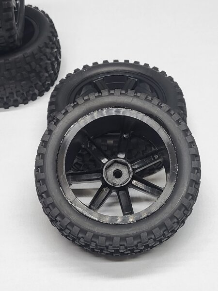 OFFROAD REIFENSET 6-SPEICHEN (SCHWARZ) FÜR 1:10 4WD BUGGY TAMIYA U.Ä.