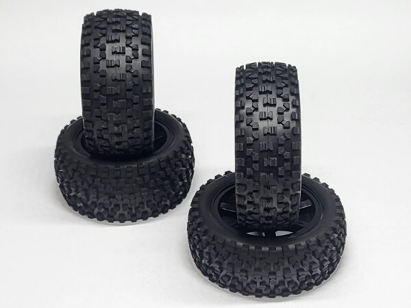 OFFROAD REIFENSET 6-SPEICHEN (SCHWARZ) FÜR 1:10 4WD BUGGY TAMIYA U.Ä.
