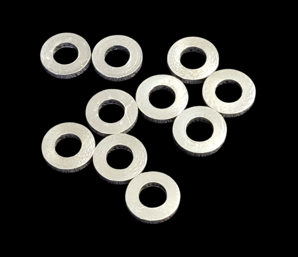 ALUMINIUM SPACER UNTERLEGSCHEIBEN M3 SILBER - 1,0 MM (10...