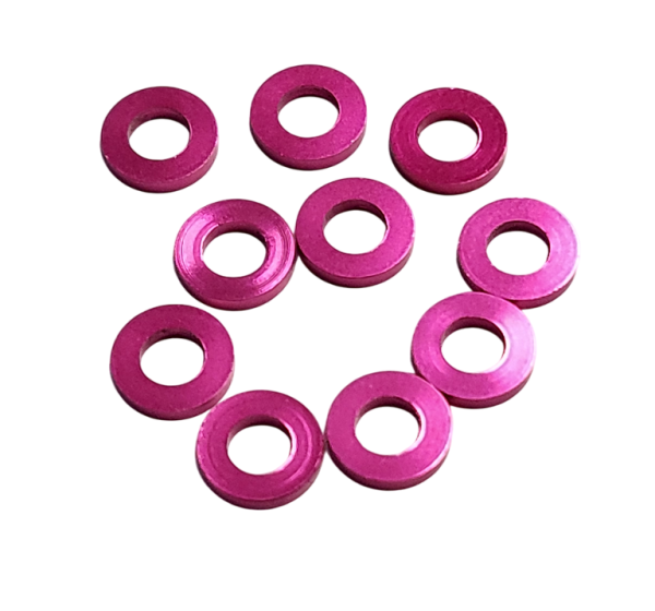 ALUMINIUM SPACER UNTERLEGSCHEIBEN M3 PINK - 1,5 MM (10...