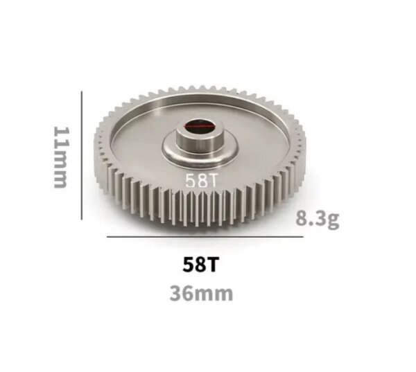 HAUPTZAHNRAD 58 ZÄHNE AUS ALUMINIUM FÜR TAMIYA TT-01 / TT-01E / TT-01D