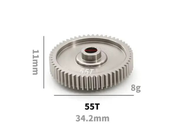HAUPTZAHNRAD 55 ZÄHNE AUS ALUMINIUM FÜR TAMIYA TT-01 / TT-01E / TT01D