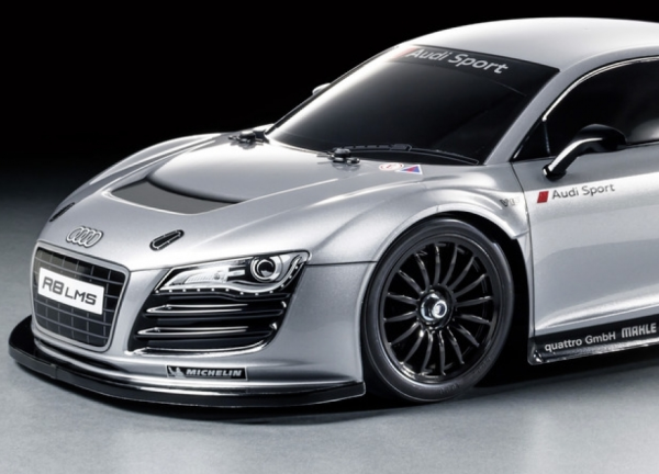 TAMIYA FELGEN (4) 16-SPEICHEN 26MM BREITE SCHWARZ AUDI R8...