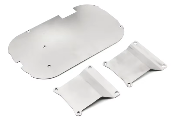 EDELSTAHL CHASSIS / RAMMER SKID PLATE SET FÜR TAMIYA...