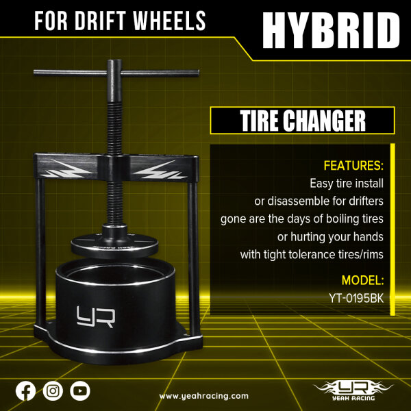 YEAH RACING DRIFT TYRE REMOVER DRIFTREIFEN MONTAGE WERKZEUG # YT-0195BK