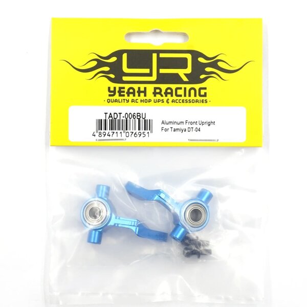YEAH RACING BLAUE ALUMINIUM TUNING ACHSSCHENKEL VORNE FÜR TAMIYA DT-04 # TADT-006BU