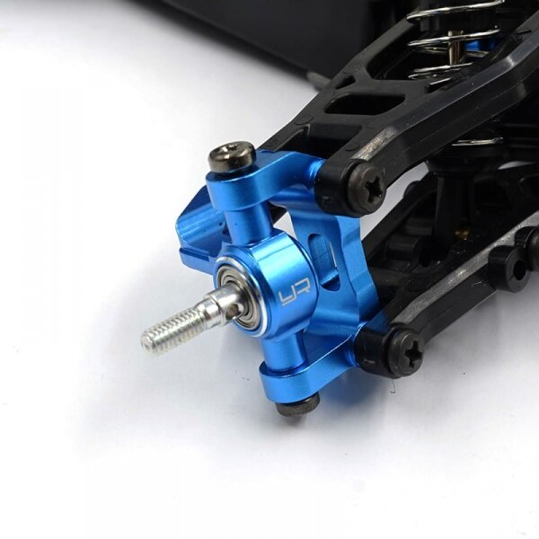 YEAH RACING BLAUE ALUMINIUM TUNING ACHSSCHENKEL VORNE FÜR TAMIYA DT-04 # TADT-006BU