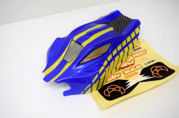ABSIMA R/C KAROSSERIE FÜR 1:8 BUGGY BLAU GELB...