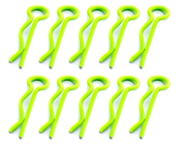 KAROSSERIE SPLINTE KLAMMERN NEON GELB 22MM FÜR 1:10...