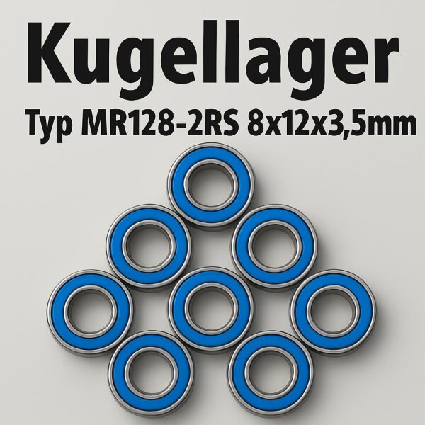 KUGELLAGER 8x12x3,5MM MIT GUMMIDICHTUNGEN # MR128-2RS